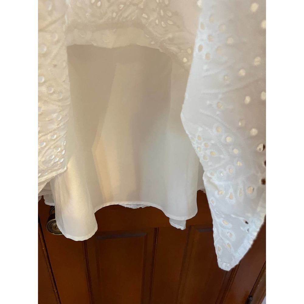 Adyson Parker Long Sleeve Cotton Eyelet Dress in Cloud White - Picture 6 of 6